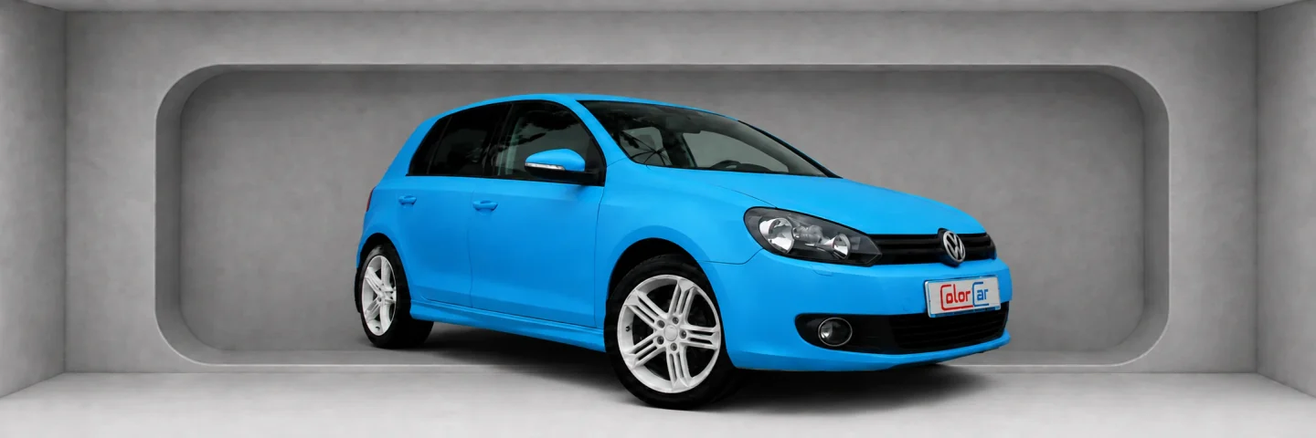 VW GOLF — голубой матовый винил, в коллекционной коробочке Color Car