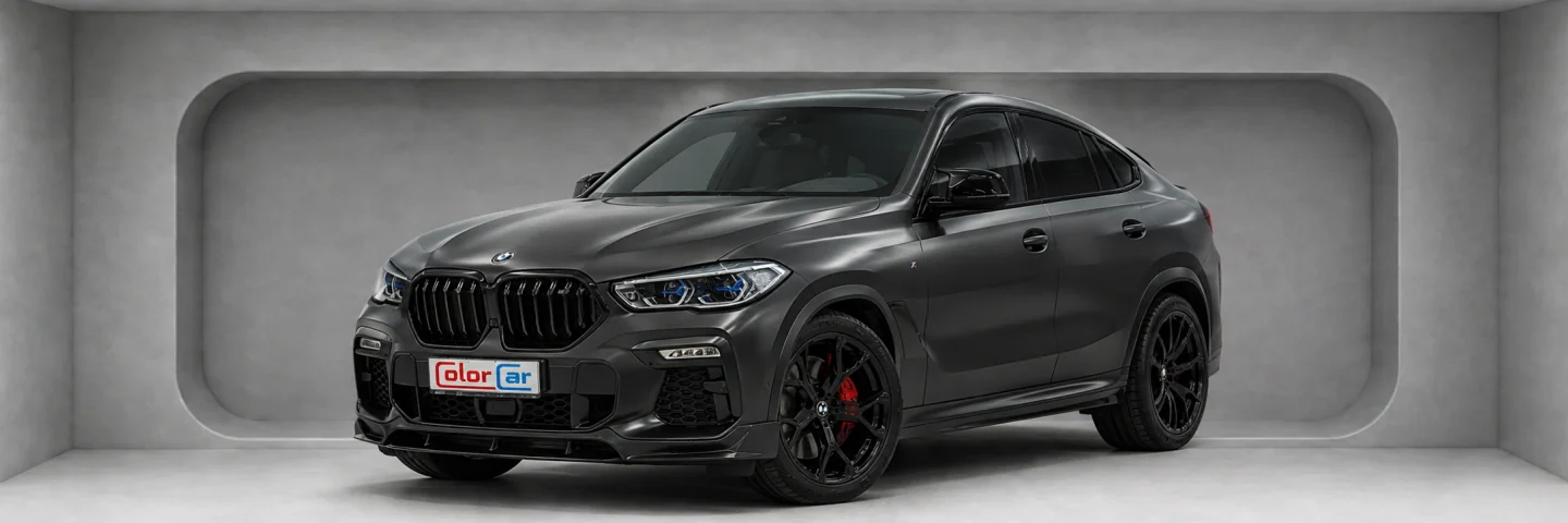 BMW X6 — чёрный сатин • окраска дисков, в коллекционной коробочке Color Car
