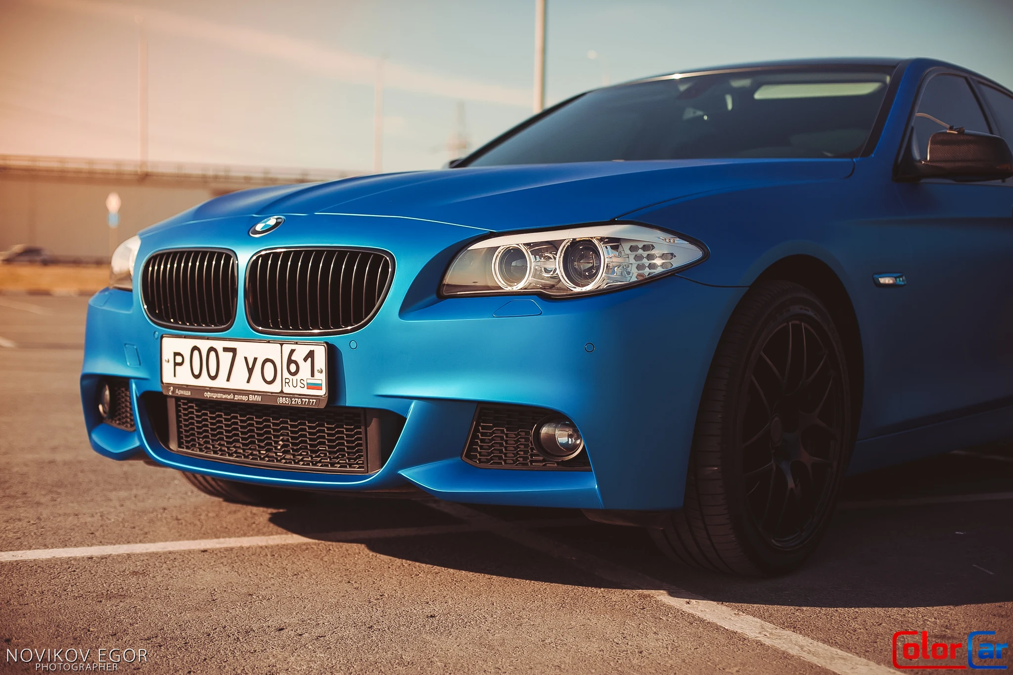 Передний бампер BMW F10 после оклейки винилом — работа Color Car